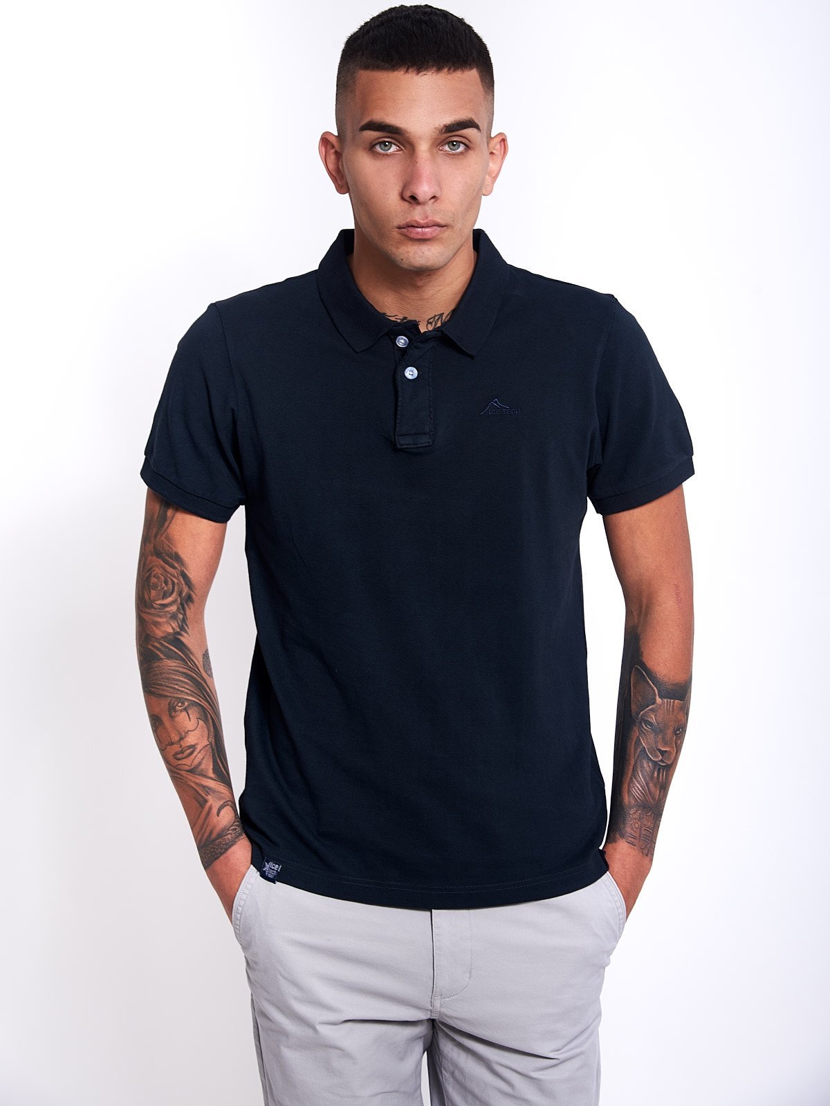POLO-ROUGH ICETECH POLO BLUE BLACK-ΑΝΔΡΙΚΟ ΠΟΛΟ ΣΚΟΥΡΟ ΜΠΛΕ - Image 1