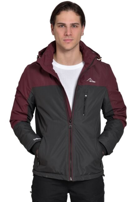ICETECH G911 CHERRY/DARK GREY - ΑΝΔΡΙΚΟ ΤΖΑΚΕΤ ΜΠΟΡΝΤΟ/ΣΚΟΥΡΟ ΓΚΡΙ