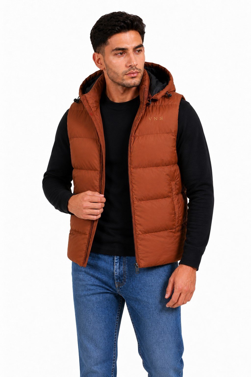v001-tan-1 G001 MENS GILET MUSTARD - Image 1